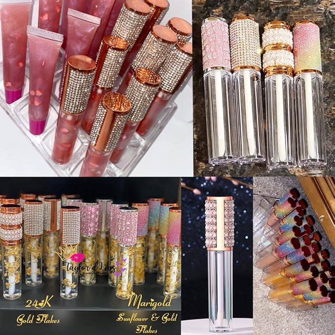 AMORIX 5ml Lip Gloss Wand Tubes and 10ml Squeeze Tubes Bundle