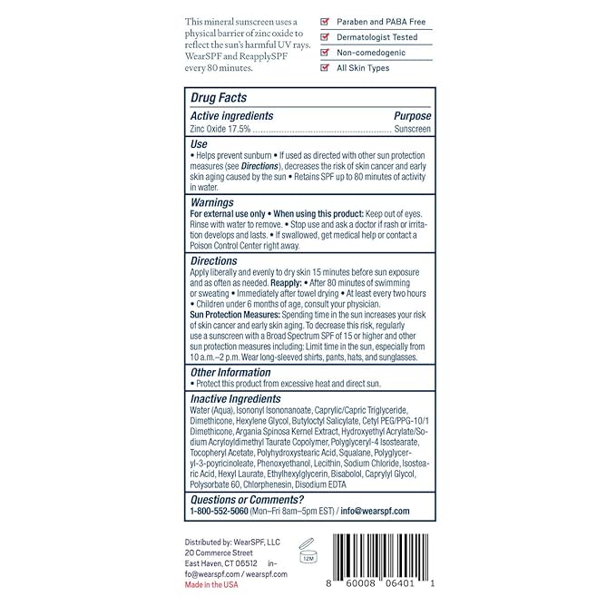 Mineral Sunscreen SPF 30 Broad Spectrum Sun Lotion for Face and Body Antioxidant-Infused, Chemical-Free and Formulated with Zinc Oxide for Powerful UVA/UVB Protection, 3.4 oz