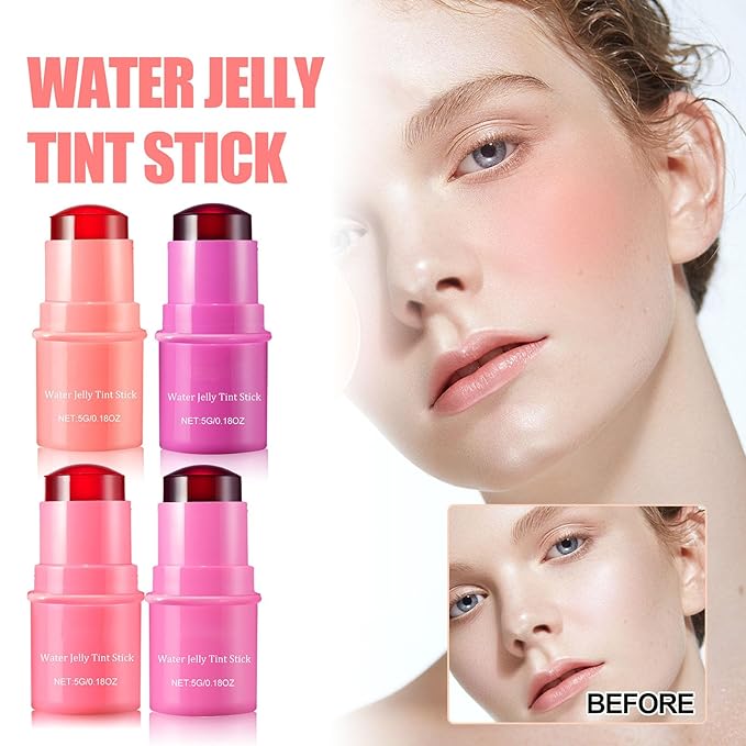 Milk Water Jelly Tint, Sheer Lip & Cheek Stick. (Red)