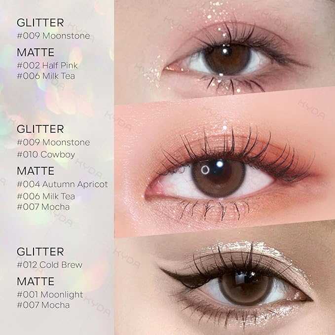 KYDA Single Matte Eyeshadow, Light Apricot Peach Eyeshadow, Ultra-fine Smooth Powder, Lightweight Blendable Formula, Warm Tone Eyes Makeup, Autumn Apricot