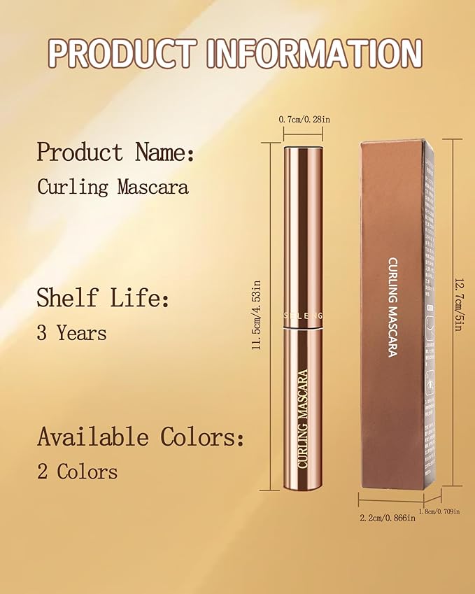 Slim Brush Mascara for Mature Older Women 60 Plus Set, 2 Pcs Black Brown Volume and Length Waterproof No Smudge Eyelashes, Lengthening Tube Hypoallergenic Thinning Mascara, for Sensitive Eyes Makeup