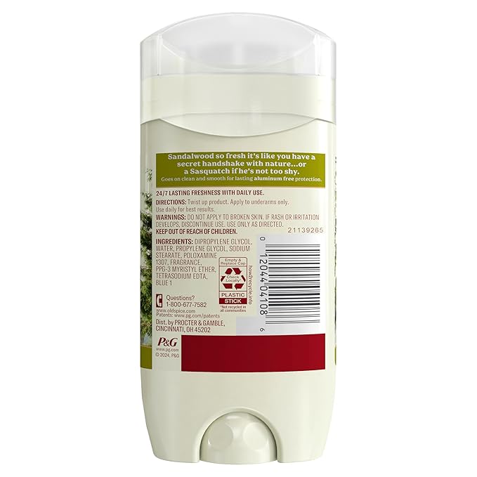 Old Spice Men's Deodorant Aluminum-Free Timber with Sandalwood, 3.0oz Pack of 3 with Travel-Size Swagger Body Wash