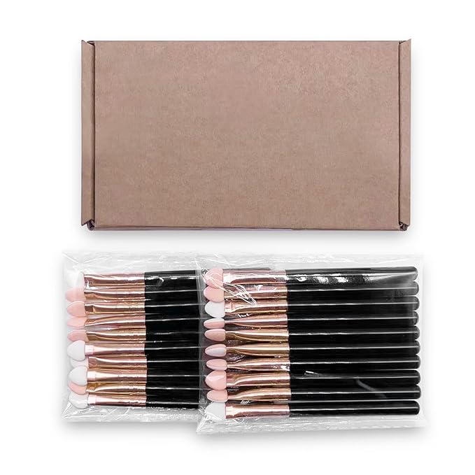 UorPoto Eyeshadow Applicators Double Sided Sponge Tip Foam Reusable,20Pcs Professional Organic Long Handle Washable Makeup Eye Shadow Brush Set