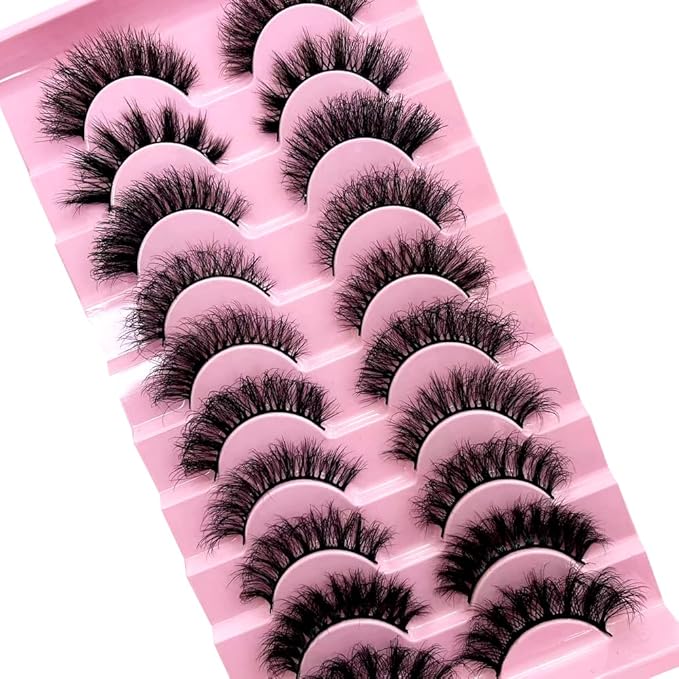 HBZGTLAD Soft Mink Eyelashes 3D Curl Winged End Eye Elongated Fake Lashes Thick Handmade Natural False Eyelash Messy Cross Lash Wholesale (G1003#)