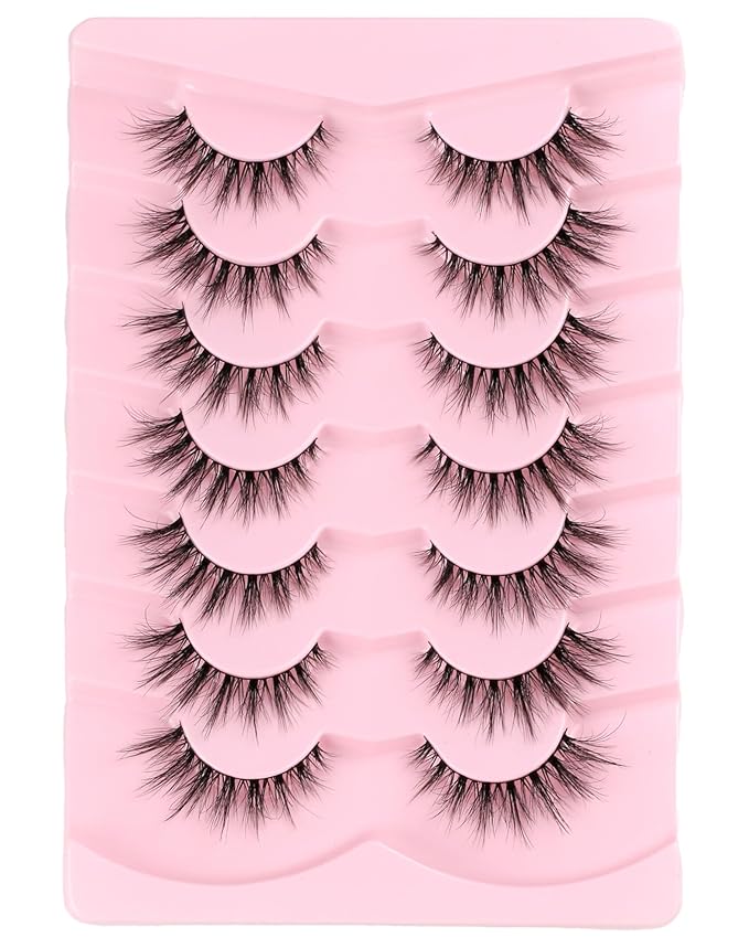 Onlyall False Eyelashes Cat Eye Lashes Volume Lashes Fake Lashes Wispy Lashes Mink Lashes Fluffy Natural Eyelashes 15mm Lashes D35
