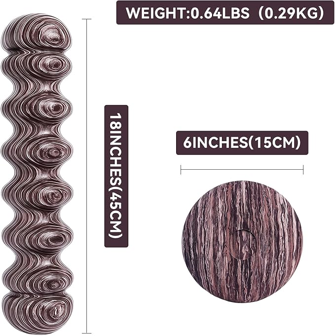 High-Density Foam Roller for Deep Muscle Massage of Legs & Back, Releases Muscle Pain, Pilates Fitness Yoga Pillar (Purple Wave)