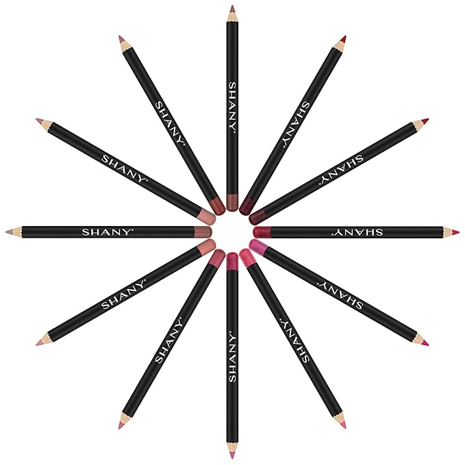 SHANY Dreamy Dozen Matte Lip Liner Set Vegan - Long-Lasting Professional Velvet Cruelty-Free Lipstick Pencils Pens in Varying Shades - Pack of 12