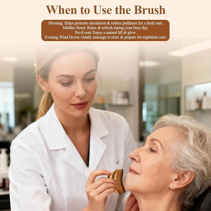 Lymphatic Contour Face Brush, Lymphatic Drainage Massager for Chin & Neck, Sculpting & Lifting Facial Massage Tool, Reduces Puffiness & Restores Definition, Soft Bristles for All Skin Types 2 Pack
