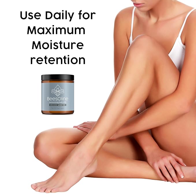 BeesOline Multi-Purpose Organic Moisturizer Powder Fresh Scent-PETROLEUM FREE, Soothes dry cracked itchy skin, protectant beeswax, promotes healing, reduces stretch marks,1-8oz jarā¦
