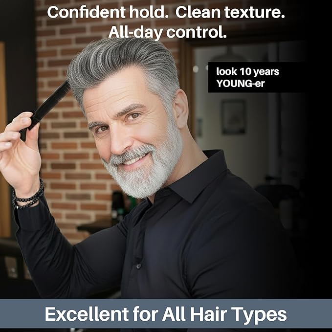 MY DE LUCA Cover Up Hair Wax for Men, Black Hair Wax Stick for Temporary Gray Coverage, Strong Hold Styling Wax for Men, Water Based Styling, Easy Wash Out, Made in Italy, 100 ml