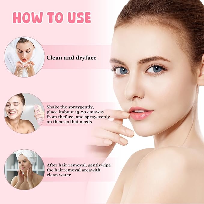 Hair Identifier Spray for Face Shaving, Moisturizing and Skin Care Dermaplaner Spray,Skin Body Hair Identifier Comfortable Face Shaving Powder (Pink 2pack 01)