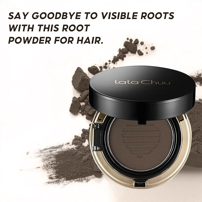 LALACHUU Hair Powder, Hair Powder for Women & Men Root Touch Up Hair Color, Hairline Powder Instantly Gray Water-Resistant Bald Spot Concealer 0.53 Ounce, Dark Brown