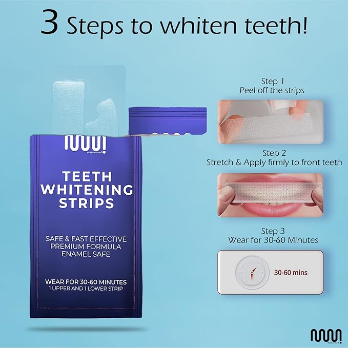 MasterMedi Teeth Whitening Strips, Non-Sensitive White Strip for Teeth Whitening, 14 Treatments