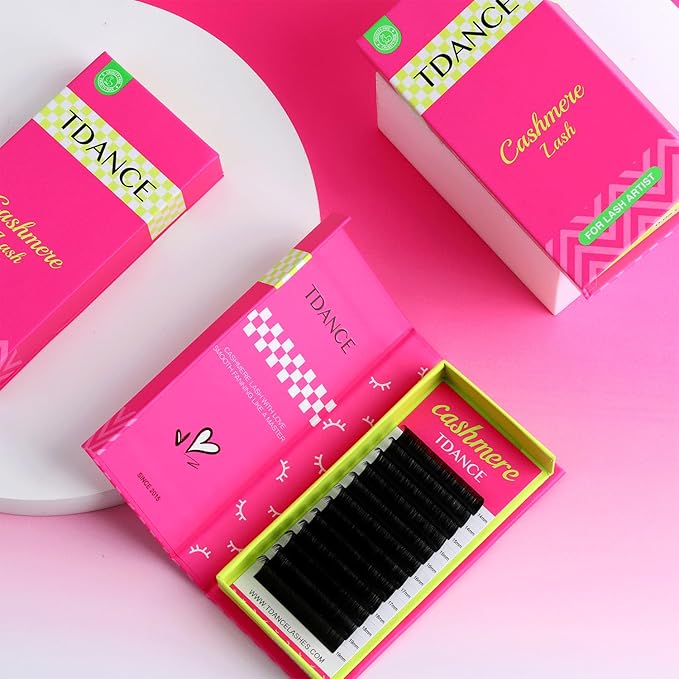 TDANCE Cashmere Lash Extensions Super Matte Black Volume Lash Extension 0.15mm Thickness J Curl Lash Extensions for Professional Salon Use(0.15-J,8-15mm)