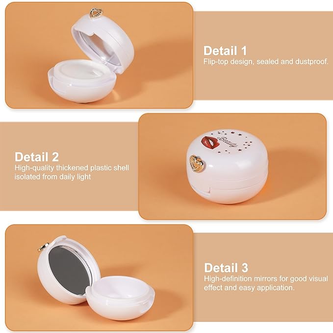 2 Pack Lip Balm Containers,Plastic Portable