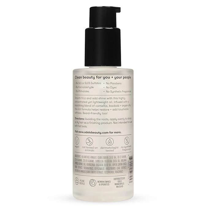 Odele Hair Oil, with Baobab & Argan Oils for High Shine, Hydration, and All Hair Types, 1.7 Fl Oz