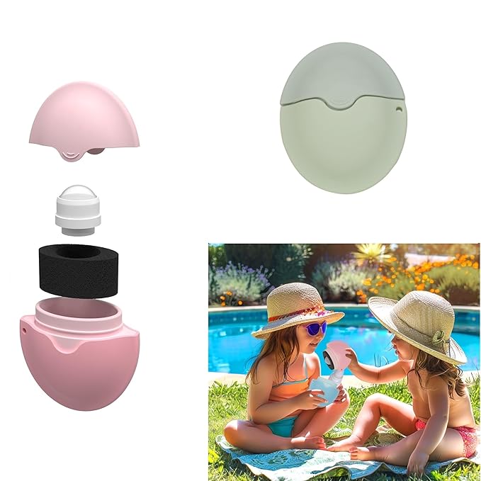 Sunscreen Applicator - Single Green - BPA-Free Refillable Roll on Sponge Sunscreen, Suncream & Lotion Applicator For Kids, Adults & Families - Holds 1.9 fl oz, Perfect Size for Trave (Green)