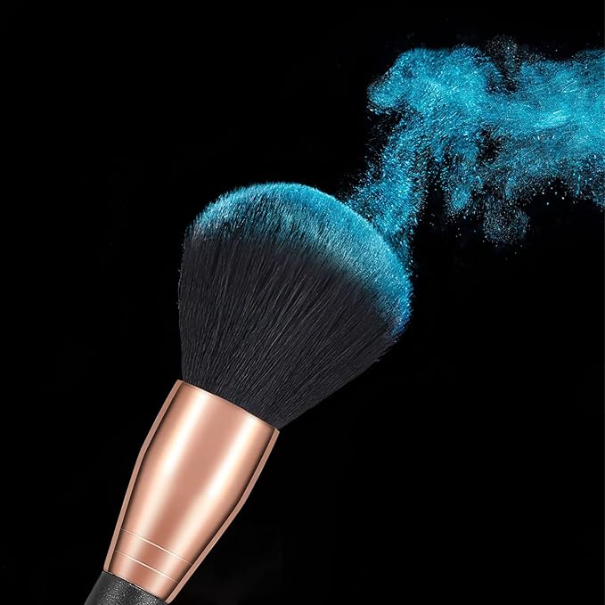 AirWos® 14 Pcs Professional Makeup Brush Set with Case - Synthetic Foundation, Powder, Eyeshadow, Concealer Brushes with Pearl Flash Handles