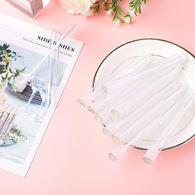 Dming 50pcs Lash brush Mascara wands and tubes Spoolies for eyelash extensions Mascara wand tubes scale white
