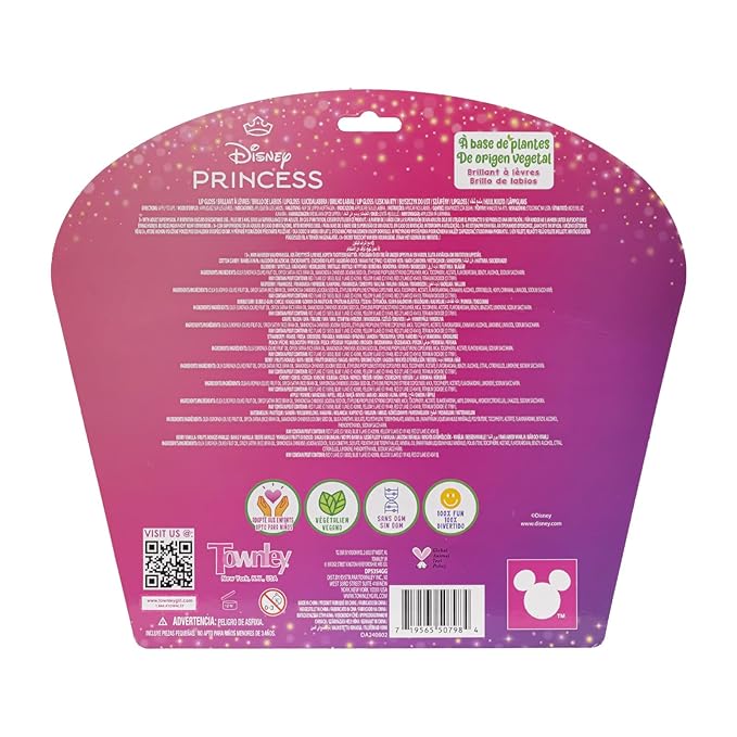 Disney Princess 12 Piece Plant Based Lip Gloss, Girls Party Favors, First Makeup Set for Girl, Perfect for Parties, Sleepovers, and Birthday Gifts, Ages 3+, by Townley Girl