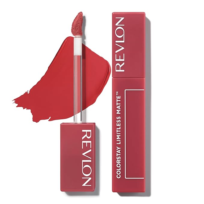 Revlon ColorStay Limitless Matte Liquid Lipstick, Vegan Formula, No-Budge, Longwear Lip Color, Long Lasting, Lightweight/Comfortable, Waterproof, 008 Stir Me Up, 0.17 fl oz