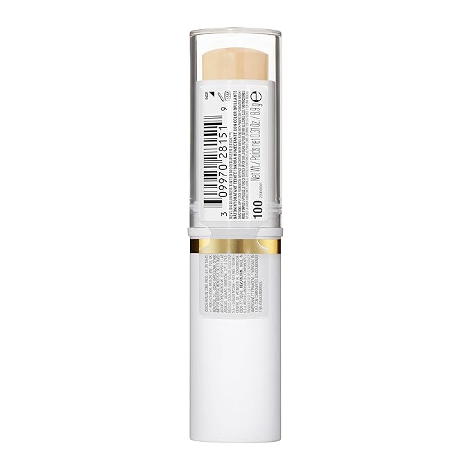 Revlon Glimmer Tinted Moisturizer Stick for Face, Lightweight Foundation, Hydrating Skincare-Infused Makeup, 100, 0.31 oz
