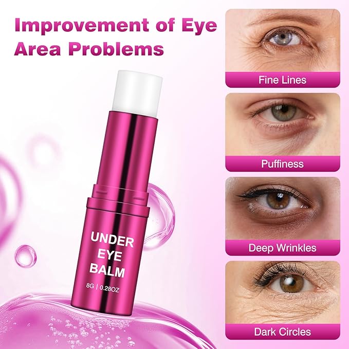 Retinol Eye Cream Balm, Hydrating Under Eye Care Daily Wrinkle Cream, Infused with Caffeine to Smooth and Hydrate Skin, Eye Cream for Anti Aging for Reduce Wrinkles, Puffiness and Bags Under Eyes