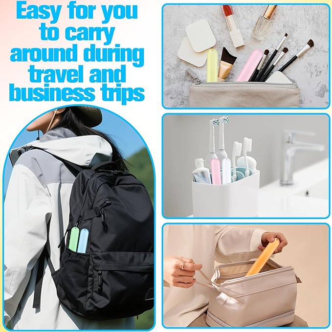 30 Pieces Travel Toothbrush Case Holder Bulk, Travel Toothbrush Holder Case, Breathable Tooth Brush Containers, Dust-Proof Plastic Holders for Travel Trip, Business, Home(7 Colors)