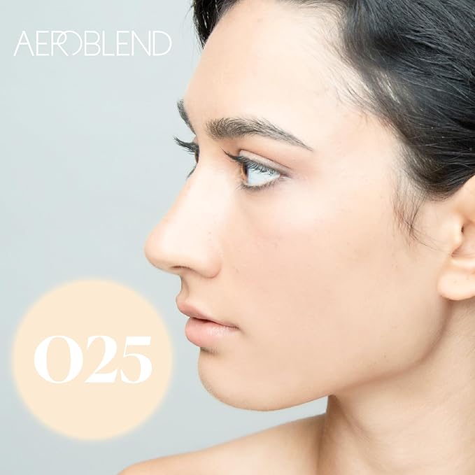 AEROBLEND Airbrush Foundation Makeup (O25) Professional, Water-Based, Buildable, skin types, 1 oz