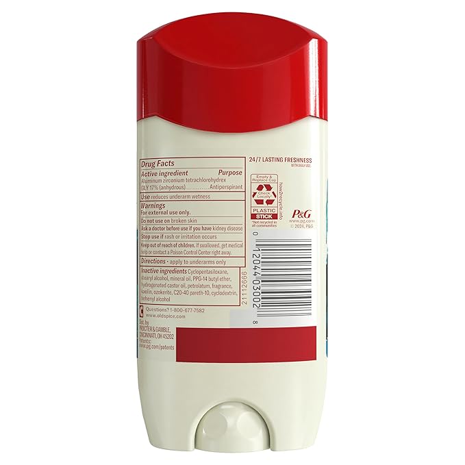 Old Spice Men's Antiperspirant & Deodorant Deep Sea with Ocean Elements, 3.4oz (Pack of 3)