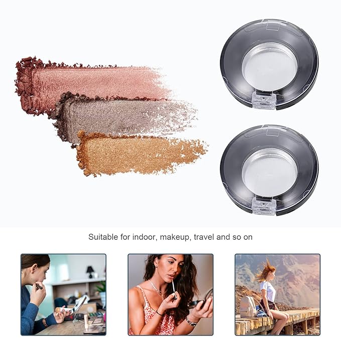 Lurrose Makeup Pallet 8pcs Empty Eyeshadow Trays Round