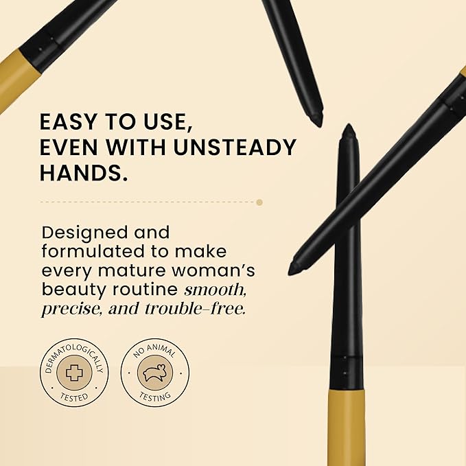 Kehyla Beauty™ Eyeliner for Older Women, Gel Cream Pencil with Soft Glide Formula, Smudge-Proof Long-Lasting Eye Liner for Smooth Precision and All-Day Definition