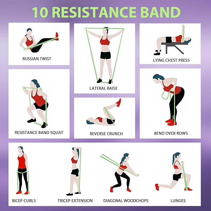 LEEKEY Resistance Bands, Exercise Bands with Handles,Pull Up Assist Bands - Band Set with Door Anchor - Bands for Working Out,Band for Men and Women Fitness Training,Home Workouts