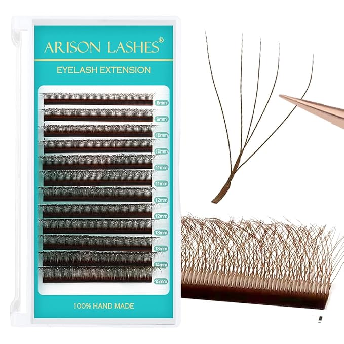 YY Eyelash Extensions Supplies Y Lash 5D Premade Fans 0.07D Curl Volume Lash Extensions Easy Fanning Lashes Matte Black Volume Eyelash Extensions(Brown-5D-0.07D-11mm)