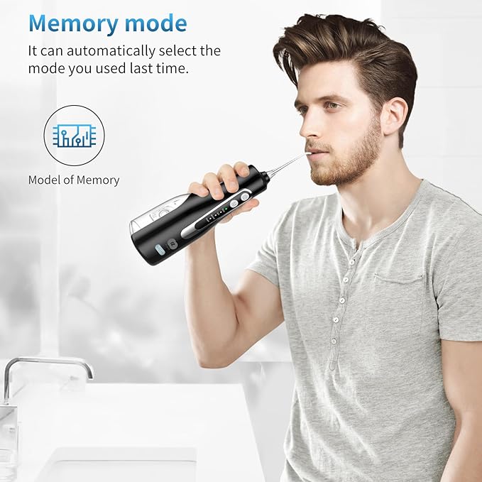 Advanced Cordless Dental Water Flosser for Teeth – Portable Oral Irrigator with 300ml Tank, USB-C Rechargeable, IPX7 Waterproof Electric Teeth Cleaner for Braces & Sensitive Gums