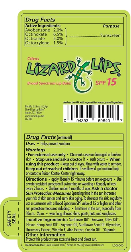 Lizard Lips SPF 15 Lip Balm
