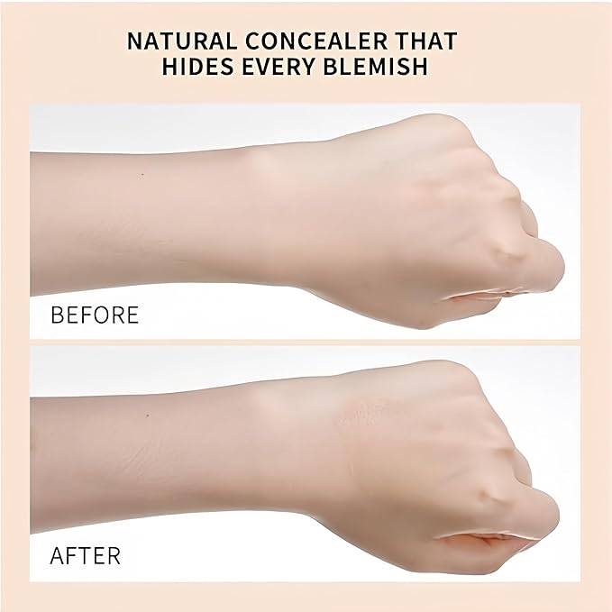 Full Coverage Concealer 6 Colors Lightweight Liquid Contour Waterproof Color Corrector Liquid Matte Concealer (Color 02)