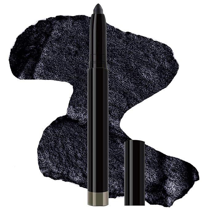 Black Eyeshadow Stick Smooth Cream Eyeshadow Pencil, Waterproof Long Lasting Eye Shadow Stick, High Pigment Hypoallergenic Highlighter stick Create Multi-Dimensional Eyes Look (08# Black)