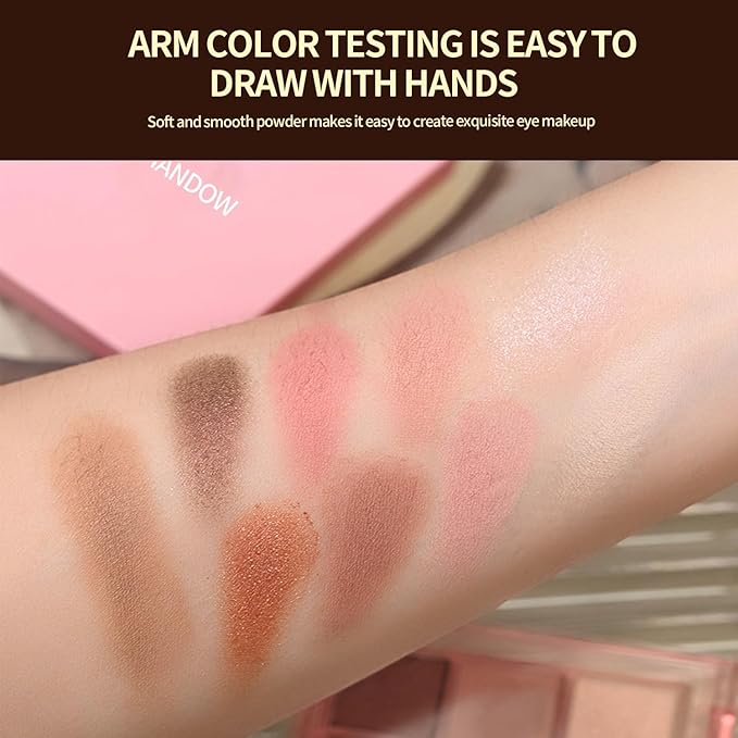 Nude Brown Matte Eyeshadow Palette Makeup, Champagne Gold Pearl Eye Shadow Palette Makeup, Highly Pigmented Eye Shadows For Older Women Eyes Naturing-Looking, Long Lasting Waterproof 05#
