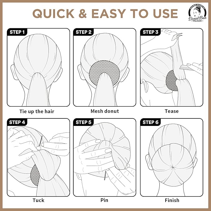Teenitor Hair Donut, Hair Bun Maker, Black(Extra-large, Large, Medium and Small)