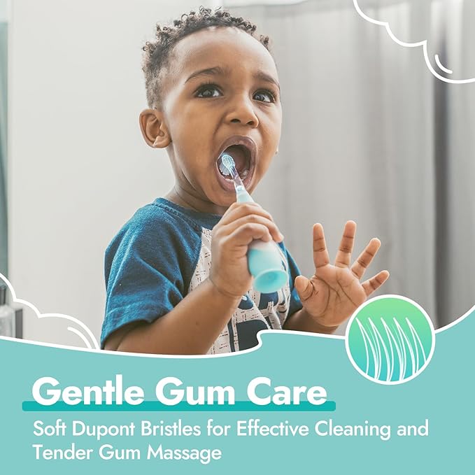 Papablic Replacement Toothbrush Heads - 2 Count | Compatible with Papablic BabyHandy & Toddler Sonic Electric Toothbrushes (18-36 Months)