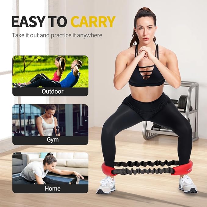 Hip & Core System Set, Resistance Loop Bands Set to Stretch, Core Fitness Glute Workout Bands