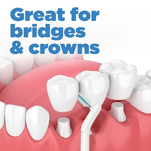 GUM Proxabrush Go-Betweens Refills - Moderate - Compatible with GUM Permanent Handle - Reusable Interdental Brushes - Soft Bristled Dental Picks, 8 Count
