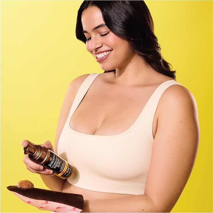 Jergens Self Tanner, Natural Glow Instant Sun, Sunless Tanning Mousse, Quick Self Tanner Foam, Ultra Deep Brozne, 6 Oz