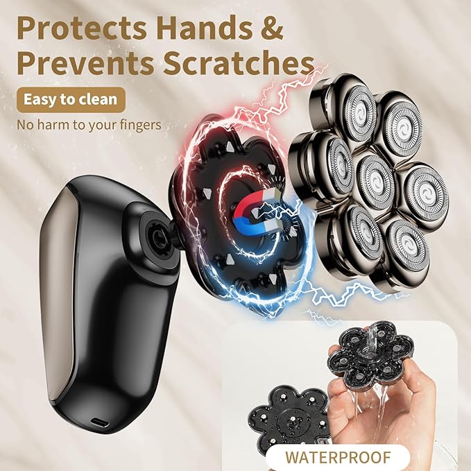 Head Shavers for Bald Men: 5-in-1 Electric Razor - IPX7 Waterproof Shaving Grooming Kit for Balder - LED Display & Precision Blades