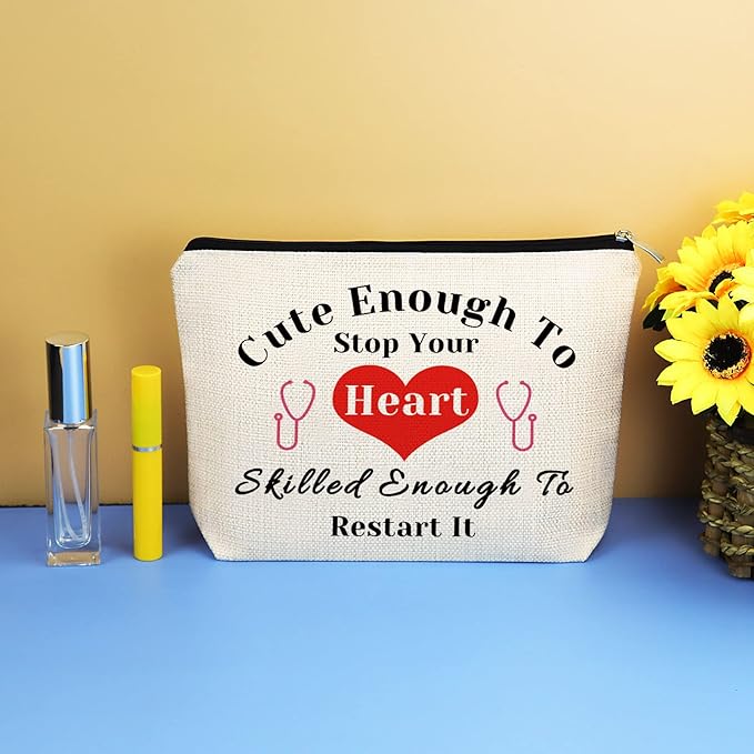 Nurses Gift Makeup Bag Nurse Practitioner Gifts Cosmetic Bag Pouch Nurses Week Appreciation Gifts for Doctor Nurse Women RN Nursing Student Graduation Birthday Gift Travel Make Up Bags