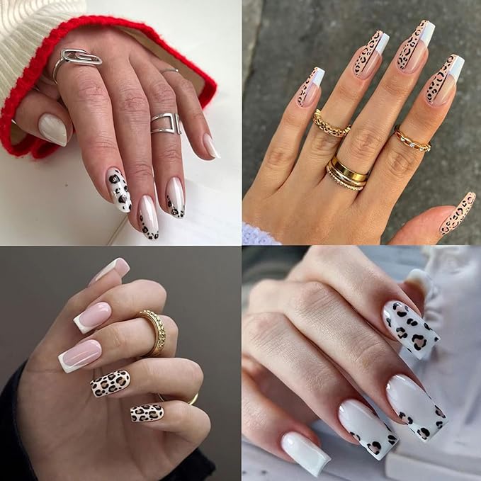 8Sheets Leopard Nail Stickers for Nail Art,3D Self-Adhesive Nail Decals Holographic Leopard Snake Tiger Nail Sticker Colorful Leopard Print Pattern Nail Design for Women Girls DIY Manicure Decoration