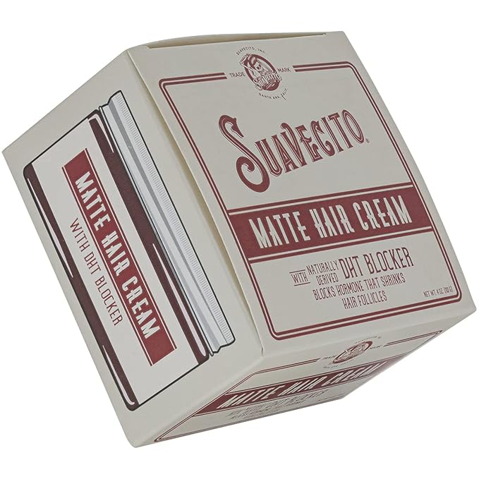 Suavecito Pomade Matte Hair Cream With DHT Blocker For Hair Regrowth - Low Shine Light Hold For Styling Thinning Hair To Look Thick & Full With Volume