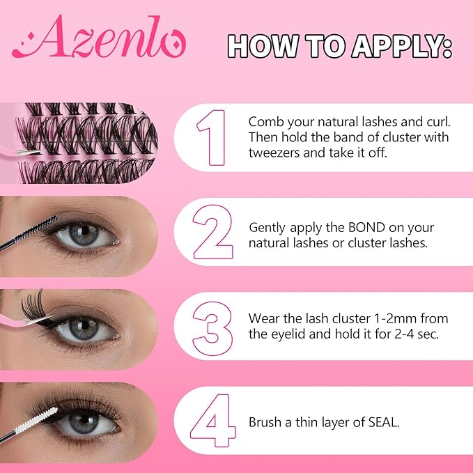 Lash Extensions Cluster DIY Lashes 240pcs 30D 40D 10-16mm Eyelash Clusters Individual Lashes Lash Kit Think Band Lash Kit(30D+40D Kit)