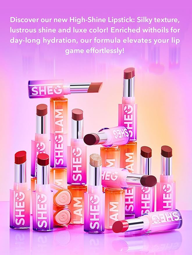 SHEGLAM Mirror Kiss High-Shine Lipstick Silky Jelly Texture Hydrated&Smooth Lip Gloss-Main Character